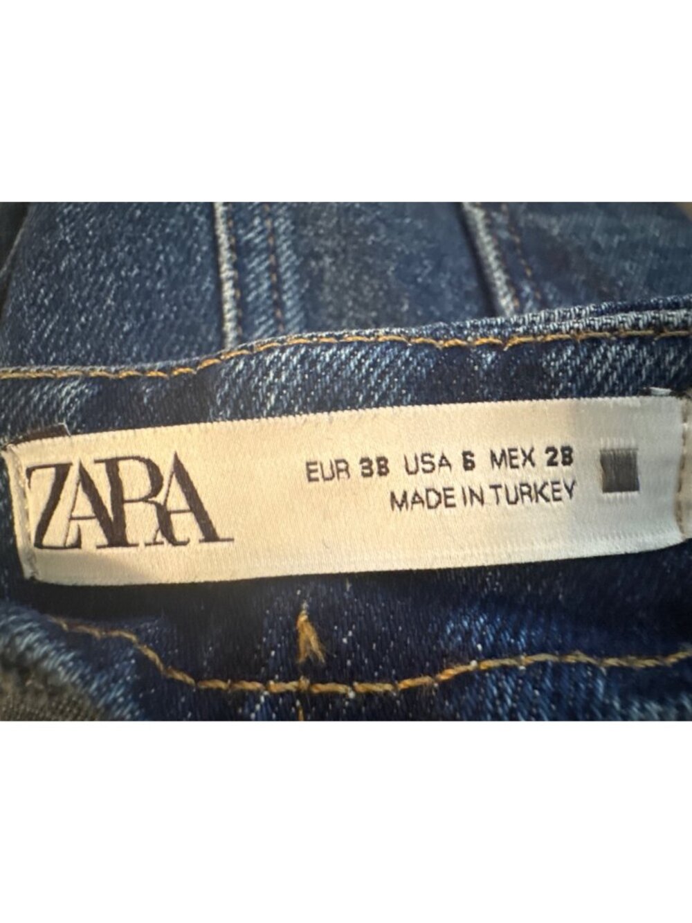 ZARA Wide Leg Button Size 6 Side Jeans Denim High Waist - Picture 5 of 12